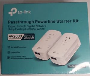 TP-Link TL-PA9020P KIT V4 Gigabit Passthrough Powerline Adapter Starter Kit - Picture 1 of 6