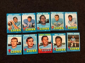 1971 Topps Football Detroit Lions Team Set (10) Clean - Picture 1 of 1