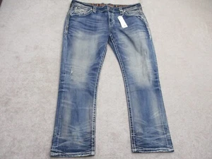 Rock Revival Men's Jeans 42x32 Sunburst Alternative Straight Blue - Picture 1 of 10