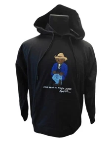 POLO RALPH LAUREN BEAR BLACK FLEECE HOODIE EXTRA EXTRA LARGE SIZE 2XL/XXL - Picture 1 of 9