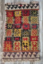 Vintage Rug, Turkish Rug, Handmade Rug, Doormat, Kitchen Rug 1.6 x 4.6 ft