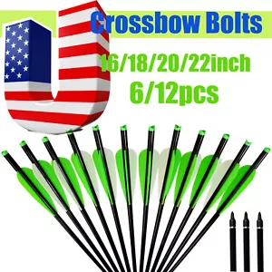 6/12X Crossbow Bolts Aluminum Shaft Arrows Bow Hunting Archery Half Moon Nock - Picture 1 of 6