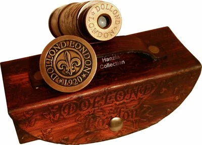 Telescopio de latón náutico vintage Dollond London 1920 Spyglass con caja de cuero Foto 1 de 4