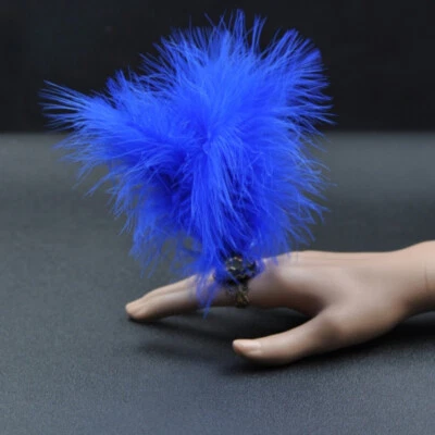 Feather Acrylic Crystal Ring Adjustable 1920s Style Carnival Fancy Accessory - Image 1 of 4