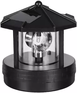 LED Solar Powered Lighthouse,360 Degree Rotating Lamp Waterproof Statue Rotat... - Picture 1 of 1