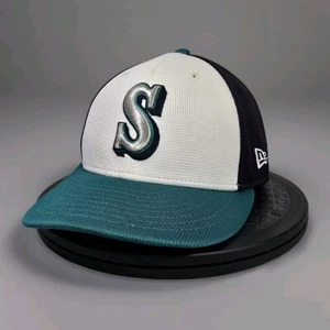 Seattle Mariners On-Field 59FIFTY Fitted Hat – Navy/Teal – Size 7 3/8 – New - Picture 1 of 7