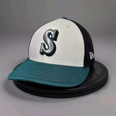 Seattle Mariners On-Field 59FIFTY Fitted Hat – Navy/Teal – Size 7 3/8 – New - Image 1 of 4