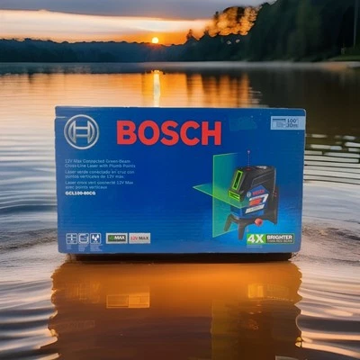 Bosch GCL100-80CG 12V Max Green-Beam Cross-Line Laser with Plumb Point ** New** - Image 1 of 4