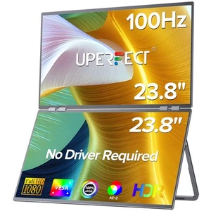 Dualer 23,8 Zoll USB C Monitor Full HD 100Hz Gaming Bildschirm Screen Extender - Bild 1 von 7