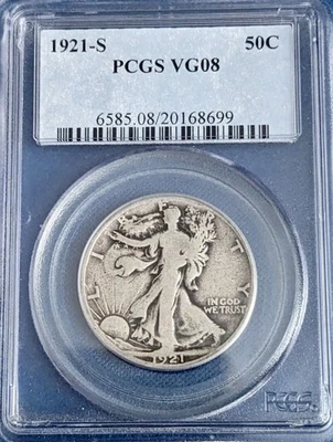 1921-S Walking Liberty Half PCGS VG-08 - Image 1 of 4