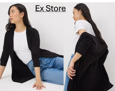 Ladies Longline Cardigan Open Edge to Edge Soft EX STORE Knitted Top Size NEW - Image 1 of 4