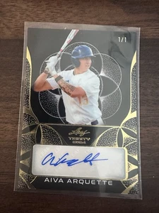 2024 Leaf Trinity Aiva Arquette 1/1 Black Gold Auto Marlins True 1/1! - Bild 1 von 2