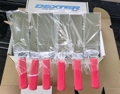 6 PACK Dexter Russell Basic 31989  Square Edge 8 x 3" Turner Spatula Red Handle  - Image 1 of 4