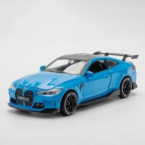 1:32 BMW M4 Model Car Diecast Toy Vehicle Light Sound Pull Back Kids Gifts Blue - Picture 1 of 5