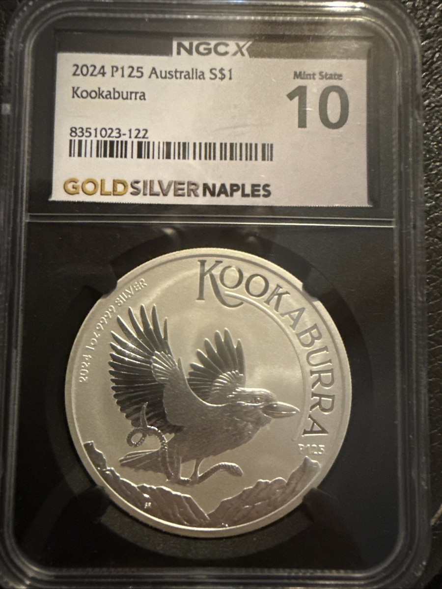 Australian Kookaburra Grade MS 70 Silver Bullion Coins for