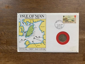 ISLE OF MAN IOM 1973 FDC COIN 5p 1971 DEFINITIVE ISSUE - Picture 1 of 3