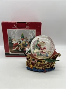 St. Nicholas Square Musical Santa Sleigh Christmas Snow Globe - Jingle Bells - Picture 1 of 23