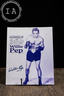 Impresión autografiada de Willie Pep “Leyendas del Anillo” con certificado de autenticidad Foto 1 de 4