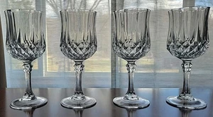 Cristal D'arques Longchamp Vintage Set Of 4 Water / Wine Glasses 7.25" EUC - Picture 1 of 14