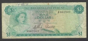 Bahamas 1965 gebrauchte Banknote 1 Dollar Pick 18a Very Fine - Bild 1 von 2