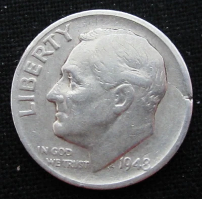 1948 S San Francisco Roosevelt Dime - 90% Silver - Circulated - Actual Coin I100 - Image 1 of 3
