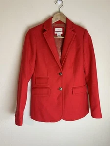 J.Crew Hacking Jacket Blazer 100% Wool Red Equestrian Size 2 Career Office - Picture 1 of 5