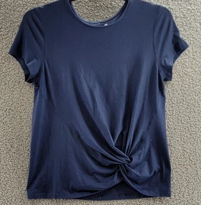 ID Ideology Women Regular fit Short Sleeve T-Shirt Shirt XXL Blue Solid - Picture 1 of 1