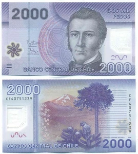 CHILE NOTE 2000 PESOS 2014 POLYMER P 162d UNC - Picture 1 of 1