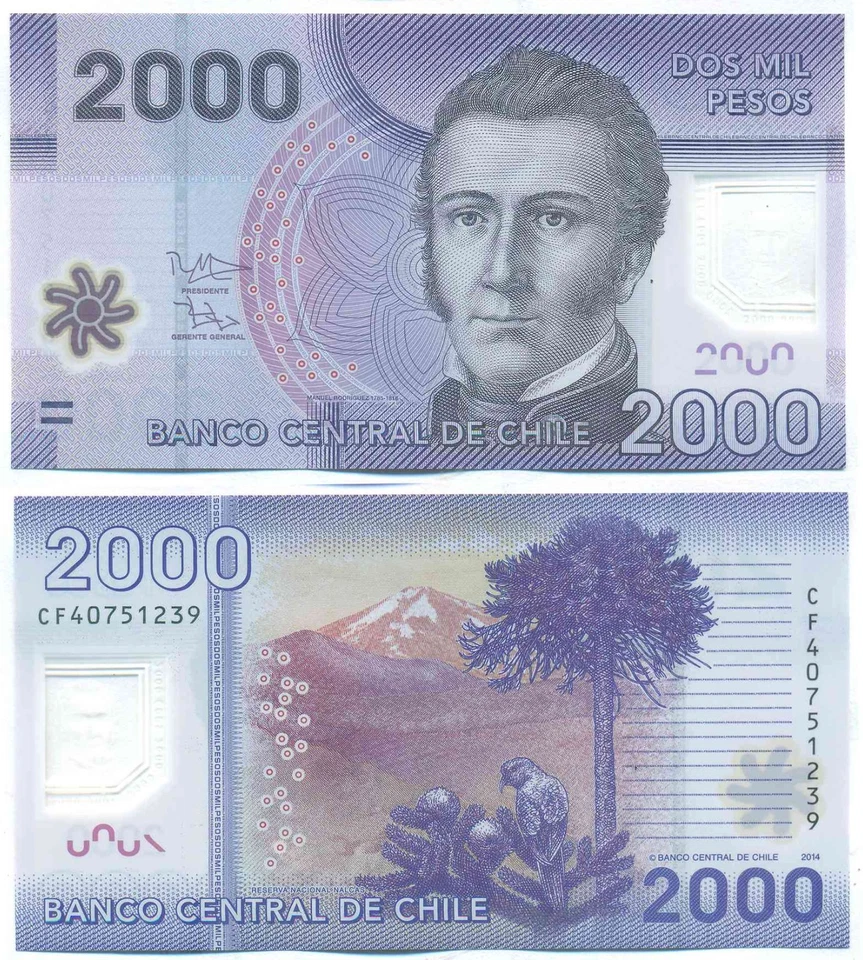 CHILE NOTE 2000 PESOS 2014 POLYMER P 162d UNC - Image 1 of 1