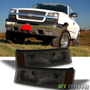 Fits Smoke 03-06 Chevy Silverado /Avalanche Bumper Signal Lamp Lights Left+Right - Picture 1 of 1