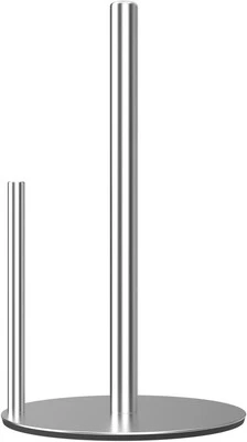 Toallero de papel plateado soporte para rollos de cocina, acero inoxidable premium  Foto 1 de 4