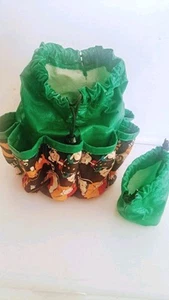 Drawstring 9 Pocket Bingo Bag W/Chip Pouch Popeye Sweet Pea Design Fabric - Picture 1 of 3