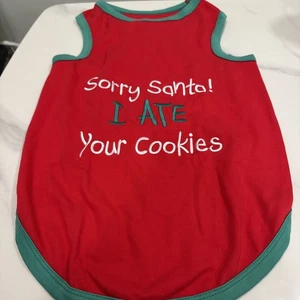 Parisian Pet Santa I Ate Your Cookies besticktes T-Shirt - Bild 1 von 8