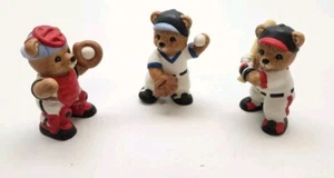 Vintage Homco Baseball Bären Figuren 3er Set 1403 3" Sammlerstücke - Bild 1 von 7