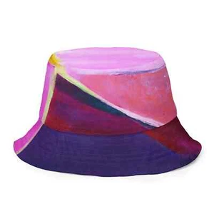 Reversible Bucket Hat Pink and Purple Pattern - Picture 1 of 10
