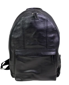 Cole Haan BLACK GENUINE LEATHER CANVAS HANDLES ZIP AROUND SHOULDER BAG BACKPACK - Picture 1 of 13