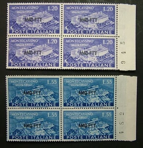 Amg - Ftt 1951 Italy Trieste 2x Quartine Abbazzia Di Montecassino Mnh - Picture 1 of 2
