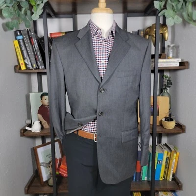 Chaps Ralph Lauren Men's Sport Coat Charcoal Gray Wool Cashmere Herringbone 40R - Image 1 of 4
