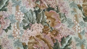 Robert Allen Celair Sauterene tan/pink/green floral fabric 12yds 54" width - Picture 1 of 12