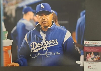 Dave Roberts Los Angeles Dodgers Signed 11x14 Pic JSA Autograph Photo - Image 1 of 4