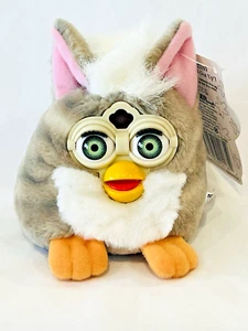 Furby Buddies Plush Beanie w Tags Grey Tiger Electronics 1999 Vintage Like Up - Bild 1 von 8