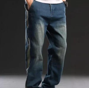 Mens Blue Casual Business Mixed Denim Jeans Stretch Pants Punk Trousers 29-44 in - Picture 1 of 9