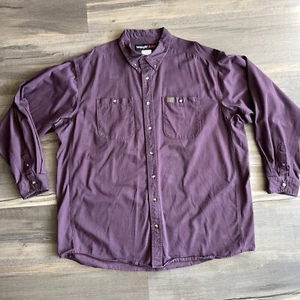 Wrangler Riggs Workwear Men’s Button-Up Shirt 100% Cotton Plumb 3XT - Picture 1 of 12