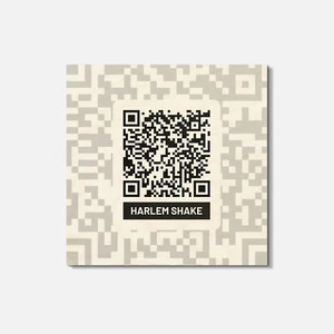 Harlem Shake QR Code 4'' X 4'' Square Wooden Coaster - Picture 1 of 3