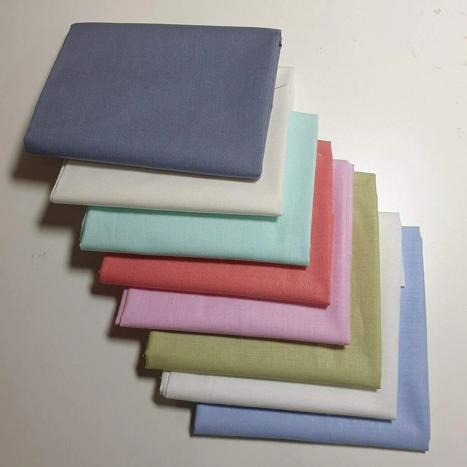 Light Pastel Shades Polycotton Fabric 7 Fat Quarter Bundle Crafts Patch 50x50cm - Image 1 of 1