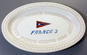 America's Cup France 3 Sailing World Championship 17" Ceramic Platter 12 Metre - Picture 1 of 5