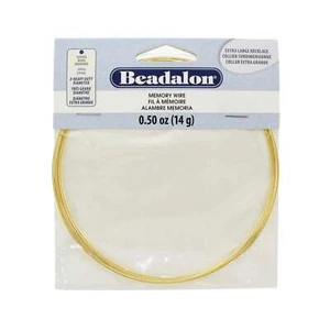 Beadalon Memory Wire Gold Extra Large Necklace 0.50 oz (1mm .039in) - Picture 1 of 9
