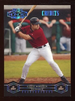 2004 Playoff Honors Credits Silver Lance Berkman #90 #D 17/50 JERSEY NUMBER - Image 1 of 2