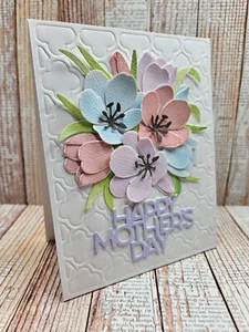 Handmade Greeting Card Keepsake Quality ocbrandy  Mothers Day tulips - Picture 1 of 2