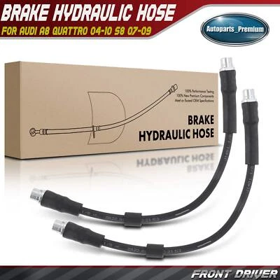 Manguera hidráulica de freno delantero conductor y pasajero 2 piezas para Audi A8 Quattro 04-10 S8 Foto 1 de 4